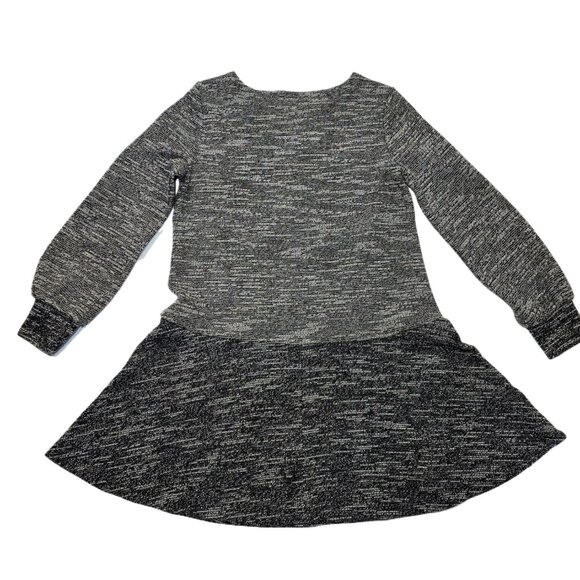 LOFT Women's Metallic Gray Sweater Dress, Medium, Balloon Sleeve, Fit & Flare - Picture 13 of 16
